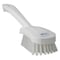 Vikan 3 in W Scrub Brush, Stiff, 5 57/64 in L Handle, 4 1/2 in L Brush, White, Plastic, 10 in L Overall 41925 - alternate 1