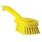 Vikan 3 in W Scrub Brush, Stiff, 5 57/64 in L Handle, 4 1/2 in L Brush, Yellow, Plastic, 10 in L Overall 41926 - alternate 1