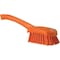 Vikan 3 in W Scrub Brush, Stiff, 5 57/64 in L Handle, 4 1/2 in L Brush, Orange, Plastic, 10 in L Overall 41927 - alternate 2