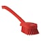Vikan 2 3/4 in W Scrub Brush, Stiff, 11 51/64 in L Handle, 4 1/2 in L Brush, Red, Plastic 41864 - alternate 1