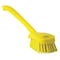 Vikan 2 3/4 in W Scrub Brush, Stiff, 11 51/64 in L Handle, 4 1/2 in L Brush, Yellow, Plastic 41866 - alternate 1