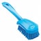 Vikan 3 in W Scrub Brush, Stiff, 5 57/64 in L Handle, 4 1/2 in L Brush, Blue, Plastic, 10 in L Overall 41923 - alternate 1