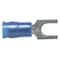 Panduit Fork Terminal, 1/4 in Stud Size, 14 AWG, 600 V, Nylon Insulated, Blue, Crimp Termination Only PN14-14F-C - alternate 1