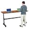 Mooreco Rectangle Training Table, 60" W, 60" L, 28.5" to 45" H, High Pressure Laminate Top, Amber Cherry 90316-7919-BK - alternate 1
