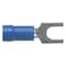 Panduit Fork Terminal, #10 Stud Size, 14 AWG, 600 V, Vinyl Insulated, Blue, Crimp Termination Only, 100 PK PV14-10F-C - alternate 1