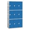 Salsbury Industries Wardrobe Locker, 38-1/4" W, 18" D, 74" H, (3) Wide, (9) Openings, Blue 93368BL-U - alternate 1