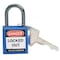 Brady Lockout Padlock, Keyed Different, Nylon, Blue, 1 in Shackle Height, 1 3/16 in Body Width, 6 PK 118929 - alternate 1