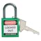 Brady Lockout Padlock, Keyed Alike, Nylon, Orange, 1 in Shackle Height, 1 3/16 in Body Width, 6 PK CPPL-ORG-25AL-KA6 - alternate 1