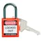 Brady Lockout Padlock, Keyed Different, Nylon, Orange, 1 in Shackle Height, 1 3/16 in Body Width, 6 PK 118928 - alternate 1