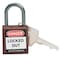 Brady Lockout Padlock, Keyed Alike, Nylon, Brown, 1 in Shackle Height, 1 3/16 in Body Width, 6 PK CPPL-BRN-25AL-KA6 - alternate 1