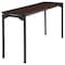Iceberg Maxx Legroom Folding Table, Walnut Top, Charcoal Frame, 18 in W x 60 in L x 29.5 in H 65874 - alternate 1