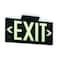 Zoro Select Exit Sign, Plastic, 15-3/8" W, 8-3/4" H, Exit (Double Arrows), Black GRAN1393 - alternate 1