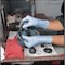 Showa 7005, Disposable Gloves, 4 mil Palm, Nitrile, Powdered, L (9), 100 PK, Blue 7005L - alternate 7
