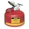 Justrite Liquid Disposal Safety Can, Polyethylene, 2 gal, Spring-Loaded Sealed Cap, Red, Flammables 14762 - alternate 1