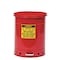 Justrite Oily Waste Can, 14 Gallon Capacity, Galvanized Steel, Red, Foot Operated Self Closing 09500 - alternate 1