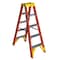 Werner 5 ft Fiberglass Twin Stepladder, 300 lb Capacity T6205 - alternate 1