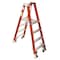 Werner 6 ft Fiberglass Twin Platform Stepladder, 300 lb Capacity PT7404-4C - alternate 1