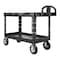 Rubbermaid Commercial Utility Cart with Deep Lipped Plastic Shelves, Plastic, 750 lb Load Capacity, 2 Shelves, 55 in L FG454610BLA - alternate 4