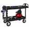 Rubbermaid Commercial Utility Cart with Deep Lipped Plastic Shelves, Plastic, 750 lb Load Capacity, 2 Shelves, 55 in L FG454610BLA - alternate 2