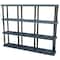 Structural Plastics Freestanding Plastic Shelving, Open Style, 16 in D, 96 in W, 75 in H, 4 Shelves, Black S9616X4 - alternate 1