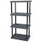Structural Plastics Freestanding Plastic Shelving, Open Style, 24 in D, 36 in W, 75 in H, 4 Shelves, Black S3624X4 - alternate 1