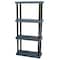 Structural Plastics Freestanding Plastic Shelving, Open Style, 16 in D, 36 in W, 75 in H, 4 Shelves, Black S3616X4 - alternate 1