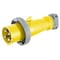 Hubbell Wiring Device-Kellems Pin & Sleeve Plug, 100 A, 250V AC, Single Phase, 3 Pole, IEC Grounding, Yellow, NEMA 4X M4100P12 - alternate 1