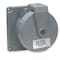 Hubbell Wiring Device-Kellems Pin & Sleeve Receptacle, 100 A, 125/250V AC, Single Phase, 3 Pole, IEC Grounding, Yellow, NEMA 4X M4100R12 - alternate 1