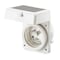 Hubbell Wiring Device-Kellems Flanged Locking Inlet, Non-NEMA, 50 A, 125/250V AC, Single Phase, 3 Pole, Flush Mount, White HBL504NM - alternate 1