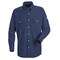 Bulwark Men's Flame-Resistant Collared Shirt, 9 cal/sq cm, S, CoolTouch 2 SMU2NV RG S - alternate 1
