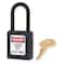 Master Lock Lockout Padlock, Keyed Different, Thermoplastic, Black, 1 1/2 in Shackle Height 406BLK - alternate 1