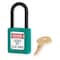 Master Lock Lockout Padlock, Keyed Different, Thermoplastic, Teal, 1 1/2 in Shackle Height, 1 1/2 in Body Width 406TEAL - alternate 1