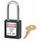 Master Lock Zenex Thermoplastic Safety Padlock, 1-1/2 in Wide with 1-1/2 in Shackle, Black 410BLK - alternate 1
