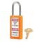 Master Lock Lockout Padlock, Keyed Different, Thermoplastic, Orange, 1 1/2 in Shackle Height 411ORJ - alternate 1