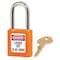 Master Lock Zenex Thermoplastic Safety Padlock, 1-1/2 in Wide with 1-1/2 in Tall Shackle, Orange 410ORJ - alternate 1