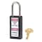 Master Lock Lockout Padlock, Keyed Different, Thermoplastic, Black, 1 1/2 in Shackle Height 411BLK - alternate 1
