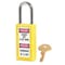 Master Lock Lockout Padlock, Keyed Different, Thermoplastic, Yellow, 1 1/2 in Shackle Height 411YLW - alternate 1
