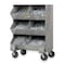 Little Giant Steel Mobile Bin Cart, 20 in D x 45 1/2 in H x 32 in W, 3 Shelves, Gray MS2-1532-6PH - alternate 1