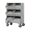 Little Giant Steel Mobile Bin Cart, 20 in D x 45 1/2 in H x 32 in W, 3 Shelves, Gray MS2-1532-6PH - alternate 2