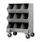 Little Giant Steel Mobile Bin Cart, 20 in D x 45 1/2 in H x 32 in W, 3 Shelves, Gray MS3-1532-6PH - alternate 1