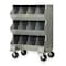 Little Giant Steel Mobile Bin Cart, 20 in D x 45 1/2 in H x 32 in W, 3 Shelves, Gray MS4-1532-6PH - alternate 1