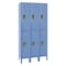 Hallowell Wardrobe Locker, 36 in W, 15 in D, 78 in H, (2) Tier, (3) Wide, Marine Blue U3258-2A-MB - alternate 1