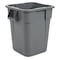 Rubbermaid Commercial BRUTE 40 gal Square Heavy Duty Plastic Can, Gray, None, Plastic, 23 1/2 in FG353600GRAY - alternate 1