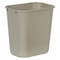 Rubbermaid Commercial Rectangular Wastebasket, 7 gal, LLDPE, Open Top, Plastic, Beige FG295600BEIG - alternate 1
