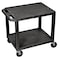 Luxor Utility Cart with Lipped Plastic Shelves, Thermoplastic Resin, 200 lb Load Capacity, 2 Shelves WT26 - alternate 1