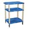 Zoro Select Utility Cart with Lipped Plastic Shelves, Thermoplastic Resin, 300 lb Load Capacity, 3 Shelves WT34BUE - alternate 1