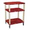 Zoro Select Utility Cart with Lipped Plastic Shelves, Thermoplastic Resin, 300 lb Load Capacity, 3 Shelves WT34RE - alternate 1