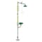 Haws Shower with Eyewash, Floor Mount, Galvanized Steel Pipe, 93 1/4 in H, Plastic Bowl, Green/Yellow 8320-8325 - alternate 8