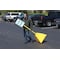Ideal Shield Sign Base, HDPE, Yellow BPB-YL-96-YL W/ WHEELS - alternate 2