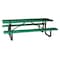 Zoro Select Rectangle Picnic Table, Green, Expanded Metal, 8 Seats, 96 in L, 29 5/8 in H Overall Diamond Mesh 4HUR8 - alternate 1